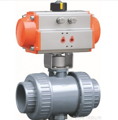 UPVC气动双由宁球阀